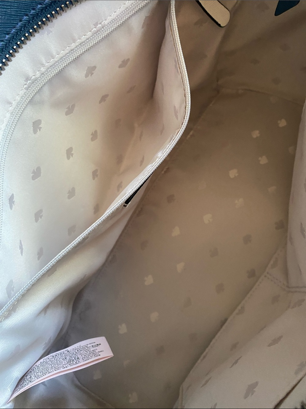 kate spade two-tone pink and navy leather tote - Picture 7 of 7
